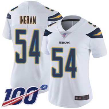 Los Angeles Chargers NFL Football Melvin Ingram White Jersey Women Limited 54 Road 100th Season Vapor Untouchable